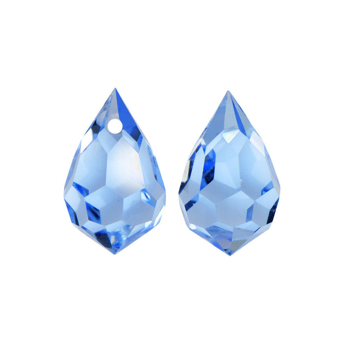 Preciosa Czech Crystal, Drop Pendant 6x10mm, Light Sapphire (18 Pieces)