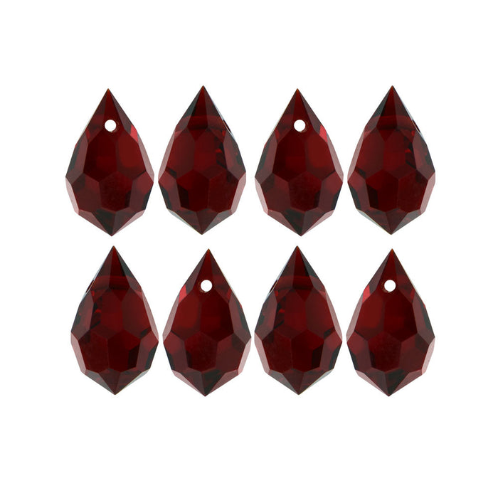 Preciosa Czech Crystal, Drop Pendant 6x10mm, Siam (18 Pieces)