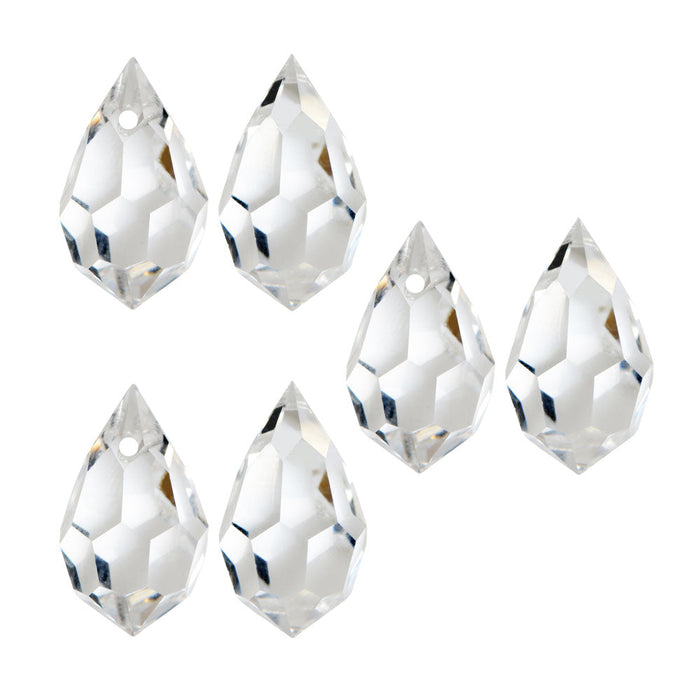 Preciosa Czech Crystal, Drop Pendant 9x15mm, Crystal (12 Pieces)
