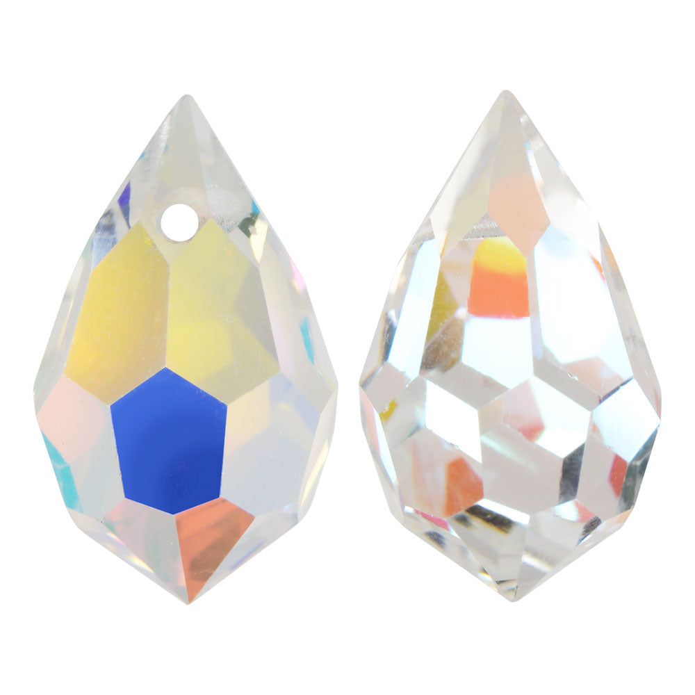 Preciosa Czech Crystal, Drop Pendant 9x15mm, Crystal AB (12 Pieces)