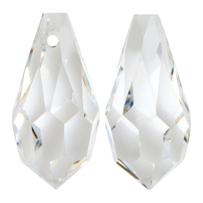 Preciosa Czech Crystal, Drop Pendant 9x18mm, Crystal (12 Pieces)