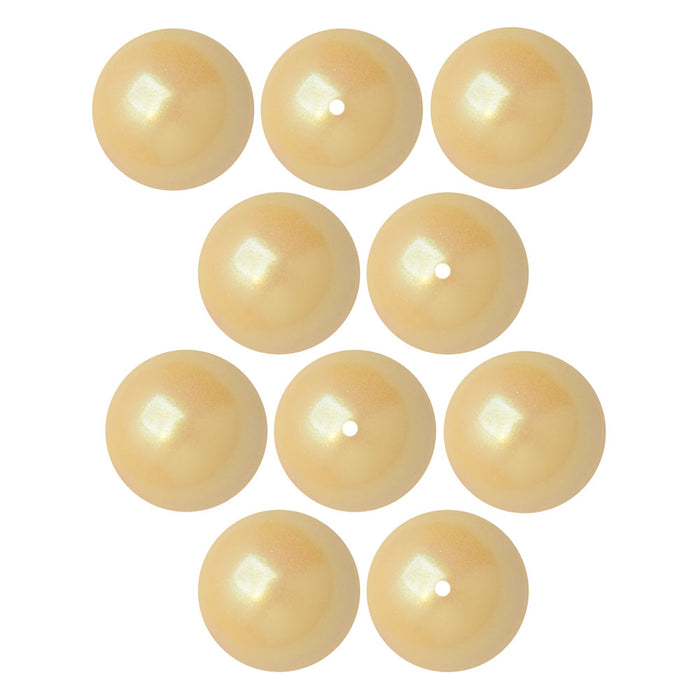 Preciosa Crystal Nacre Pearl, Round 10mm, Pearlescent Yellow (10 Pieces)