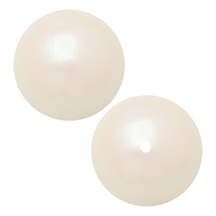 Preciosa Crystal Nacre Pearl, Round 12mm, Pearlescent White (6 Pieces)