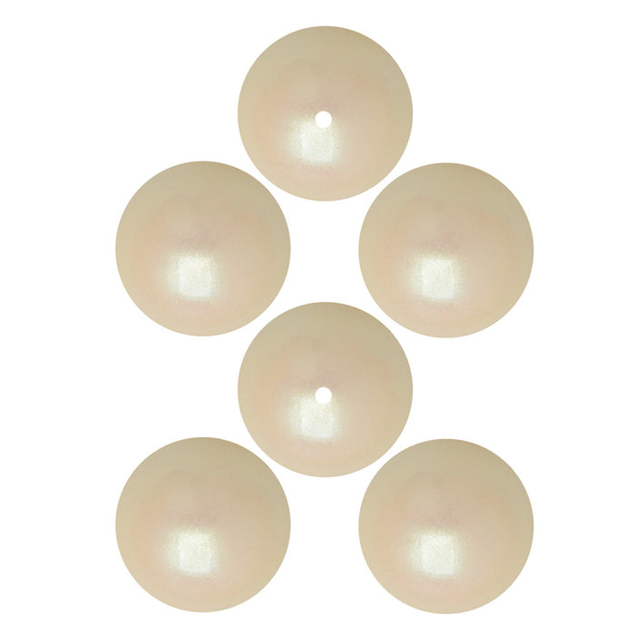 Preciosa Crystal Nacre Pearl, Round 12mm, Pearlescent Cream (6 Pieces)