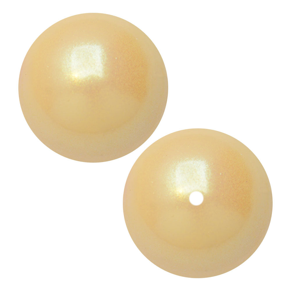 Preciosa Crystal Nacre Pearl, Round 12mm, Pearlescent Yellow (6 Pieces)
