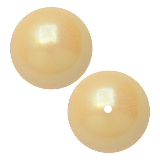 Preciosa Crystal Nacre Pearl, Round 12mm, Pearlescent Yellow (6 Pieces)