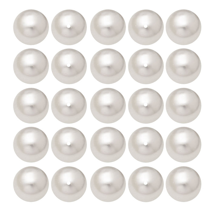 Preciosa Crystal Nacre Pearl, Round 5mm, White (25 Pieces)