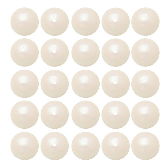 Preciosa Crystal Nacre Pearl, Round 6mm, Pearlescent White (25 Pieces)