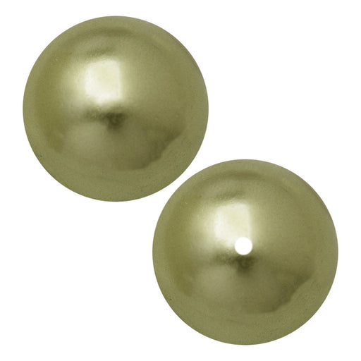 Preciosa Crystal Nacre Pearl, Round 6mm, Light Green (25 Pieces)