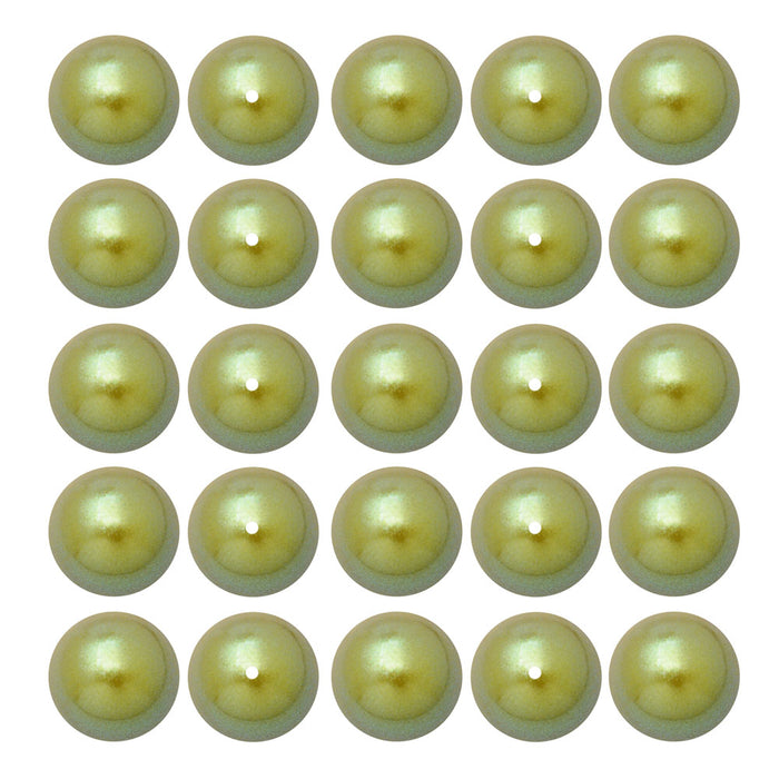 Preciosa Crystal Nacre Pearl, Round 6mm, Pearlescent Khaki (25 Pieces)