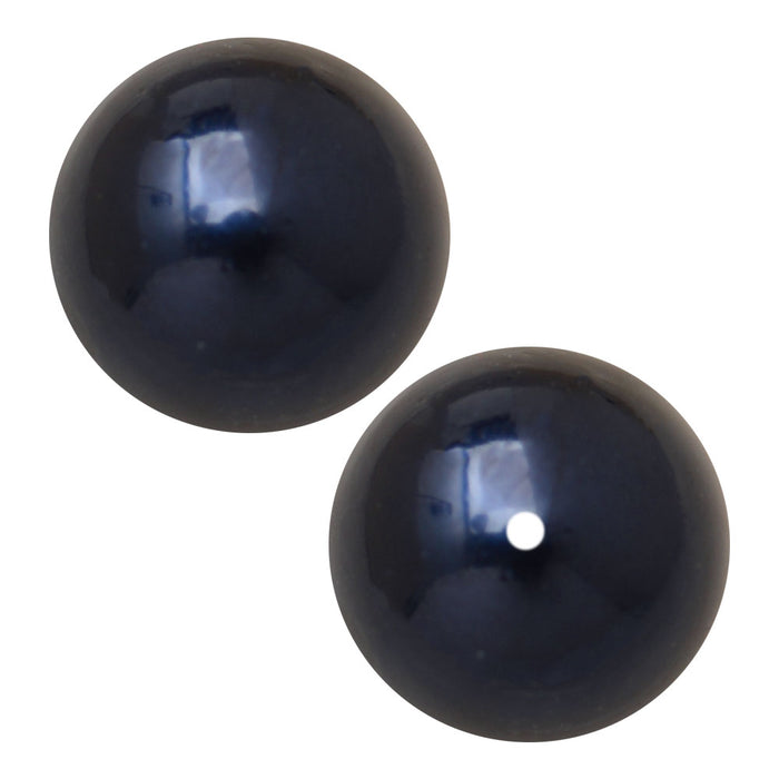Preciosa Crystal Nacre Pearl, Round 6mm, Dark Blue (25 Pieces)