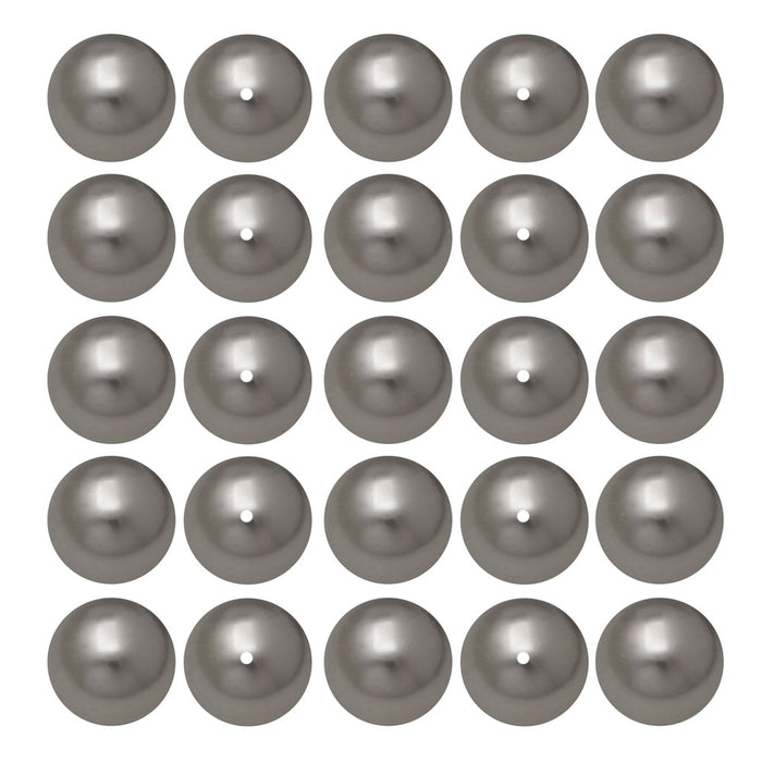 Preciosa Crystal Nacre Pearl, Round 6mm, Dark Grey (25 Pieces)