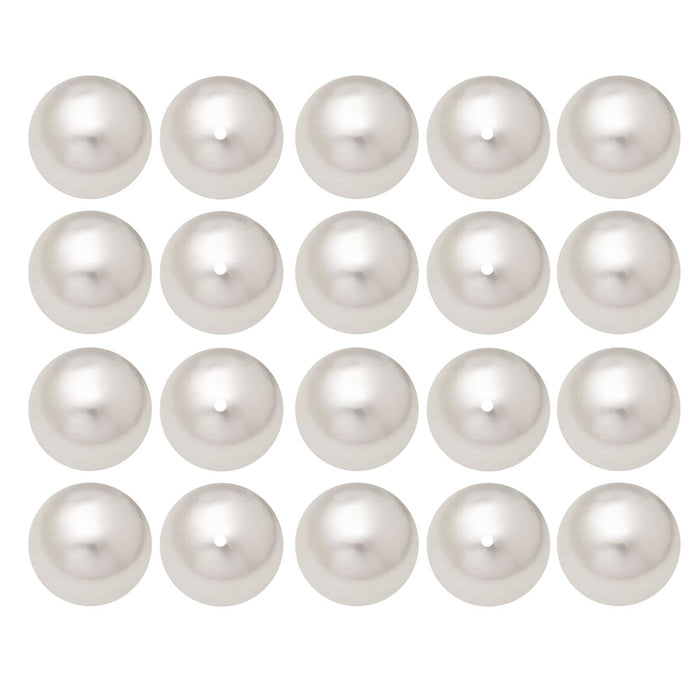 Preciosa Crystal Nacre Pearl, Round 8mm, White (20 Pieces)