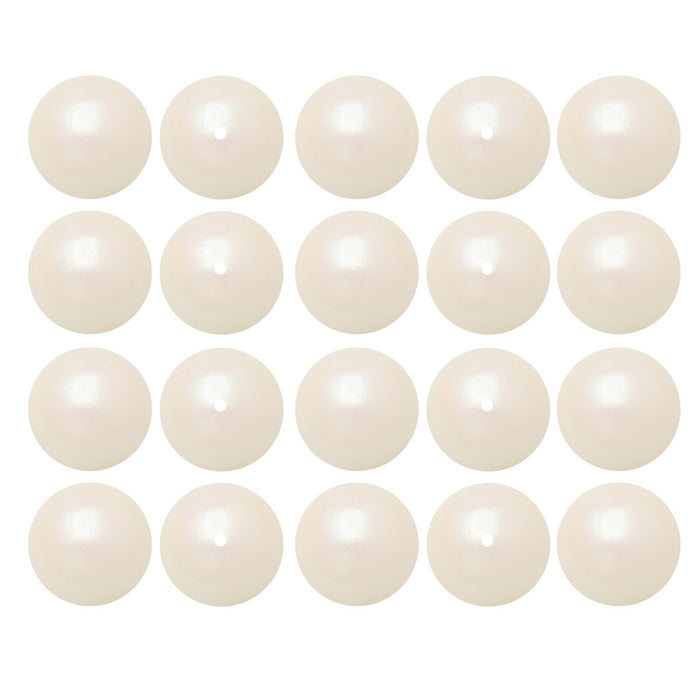 Preciosa Crystal Nacre Pearl, Round 8mm, Pearlescent White (20 Pieces)
