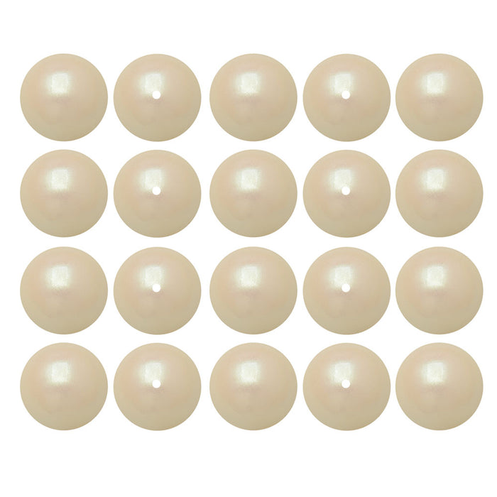 Preciosa Crystal Nacre Pearl, Round 8mm, Pearlescent Cream (20 Pieces)