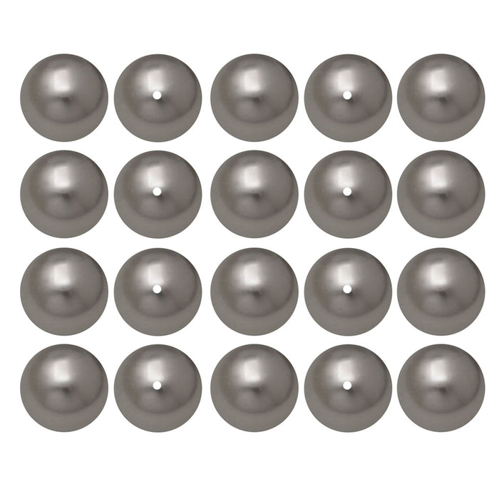Preciosa Crystal Nacre Pearl, Round 8mm, Dark Grey (20 Pieces)