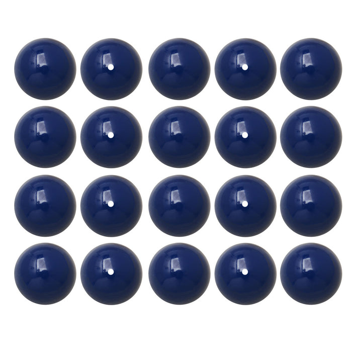 Czech Fire Polished Glass Beads 8mm Round Full Pearlized - Navy Blue (25)