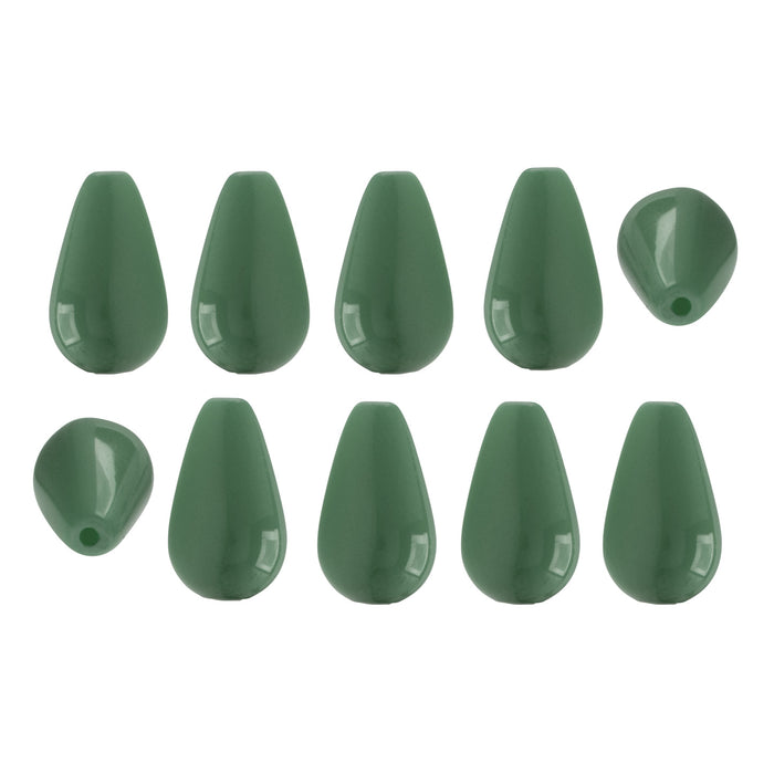 Preciosa Crystal Gemcolor Pearl, Pear 10x6mm, Sage (1 Piece)