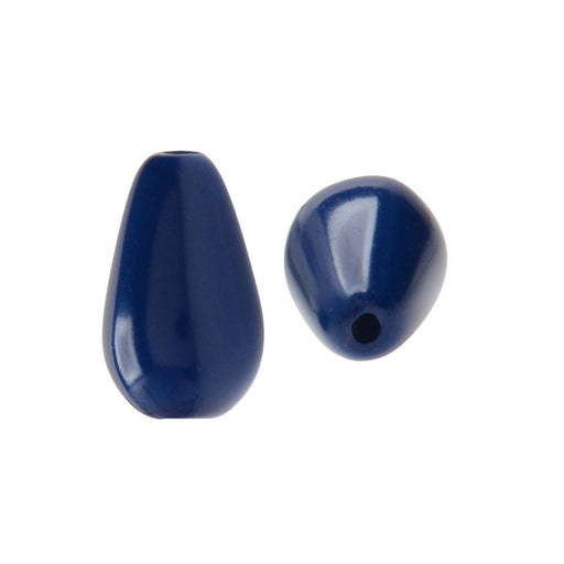 Preciosa Crystal Gemcolor Pearl, Pear 10x6mm, Navy Blue (1 Piece)