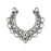 Pendant Link, Avant Garde Crescent with Loops 32x31mm, Antiqued Silver Plated (1 Piece)
