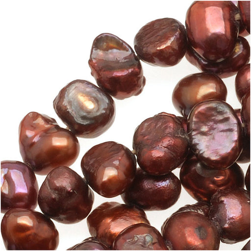Burgundy Red Funky Nugget Cultured Pearls 3-7mm (16 Inch Strand)