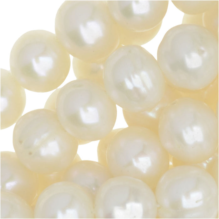 Creamy White Cultured Round Potato Pearls Grade A 8.5-11mm (15.5 Inch Strand)