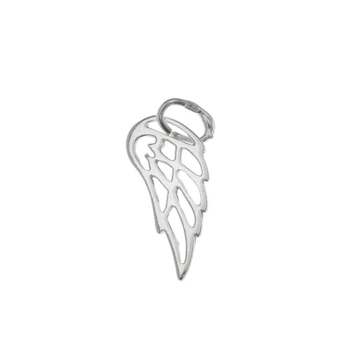Sterling Silver Charm, Cut Out Angel Wing 15mm (1 Piece)