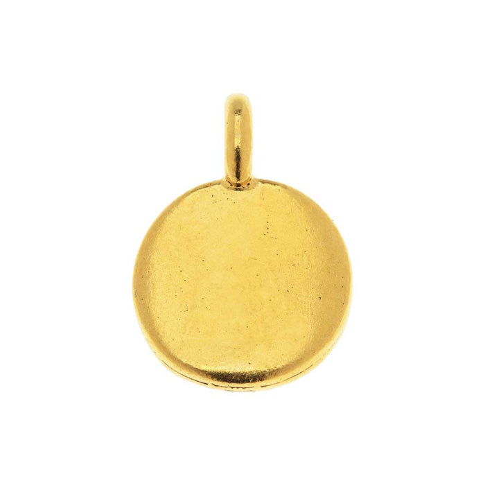 TierraCast Pewter Charm, Round Recovery Symbol 16.5x11.5mm, 1 Piece, Antiqued Gold Plated