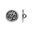 TierraCast Pewter, Round Button with Om / Aum Symbol 17mm, 1 Piece, Antiqued Silver Plated