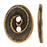 TierraCast Pewter, Oval 2-Hole Button Swirl 13.5x17.5mm, Brass Oxide Finish (1 Piece)