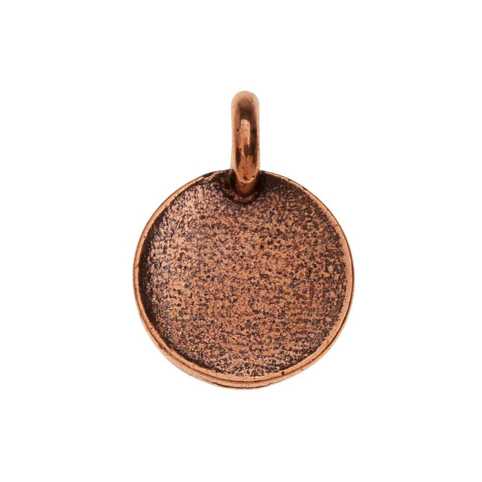 TierraCast Pewter Charm, Round Pentagram Symbol 16.5x11.5mm, 1 Piece, Antiqued Copper Plated