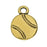 TierraCast Pewter Charm, 2-Sided Baseball 17x12.7mm, 1 Piece, Gold Plated