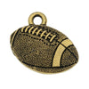 TierraCast Pewter Charm, 2-Sided Football 15x17.7mm, Gold Plated (1 Piece)