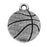 TierraCast Pewter Charm, 2-Sided Basketball 19.3x15.5mm, 1 Piece, Antiqued Silver Plated