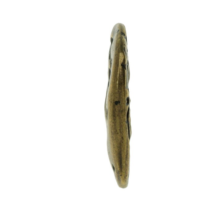 TierraCast Charm, Drop Flora 9.5x14mm, Brass Oxide Finish (1 Piece)
