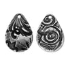 TierraCast Charm, Flora Large Teardrop 13.5x19.5mm, Antiqued Pewter (1 Piece)