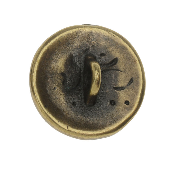 TierraCast Button, Amor Round 16.5mm, Brass Oxide Finish (1 Piece)