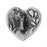 TierraCast Button, Amor Heart 14x15.5mm, Antiqued Pewter (1 Piece)