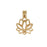 Aromatherapy Diffuser Locket Pendant, Lotus Flower 17.5x25mm, 1 Pendant, Gold Tone