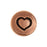 TierraCast Pewter Button, Round Heart Design 12mm Diameter, 1 Piece, Antiqued Copper Plated