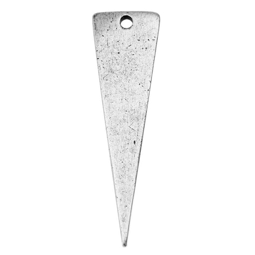 Nunn Design Flat Tag Pendant, Blank Inverted Triangle 37.5mm, Antiqued Silver Plated (1 Piece)