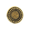 TierraCast Pewter Button, Round Beaded Bezel Design 12mm Diameter, Antiqued Gold Plated (1 Piece)