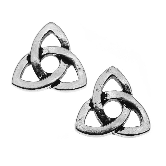 TierraCast Antiqued Silver Plated Lead-Free Pewter Rivetable Celtic Knot Bead 10mm (2 Pieces)