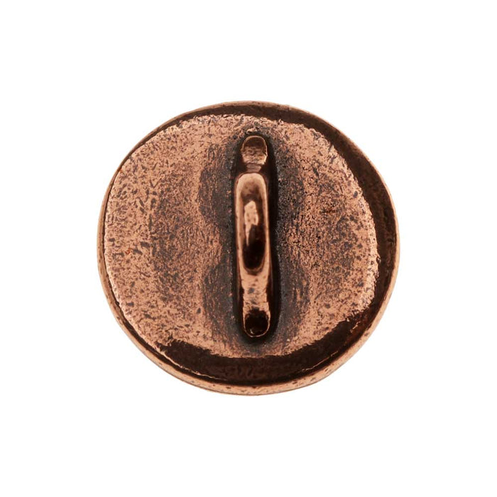 TierraCast Pewter Button, Round Czech Design, 12mm Diameter, Antiqued Copper Plated (1 Piece)