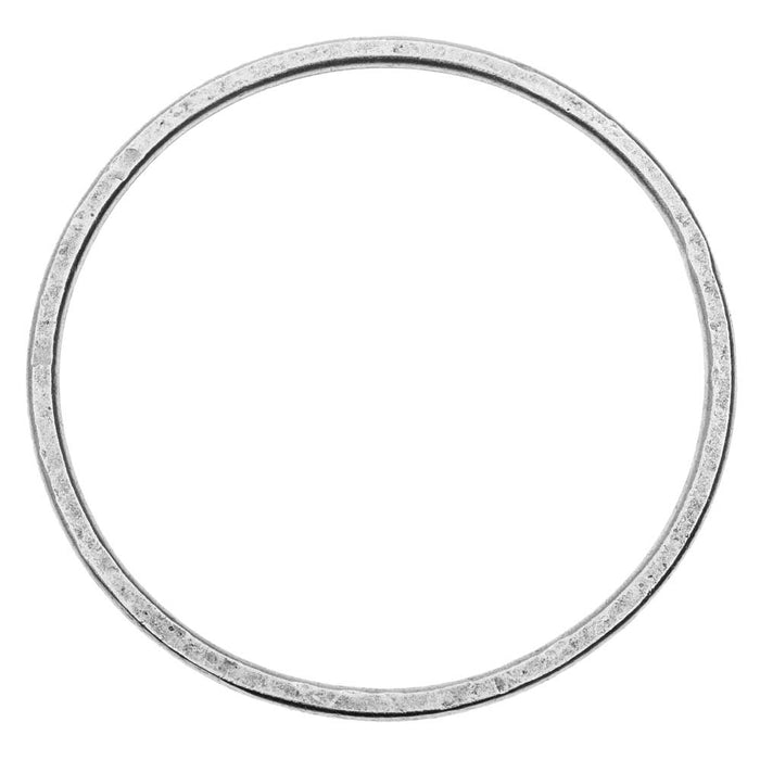 Open Frame Pendant, Flat Round Hoop 50.5mm, Antiqued Silver, by Nunn Design (1 Piece)