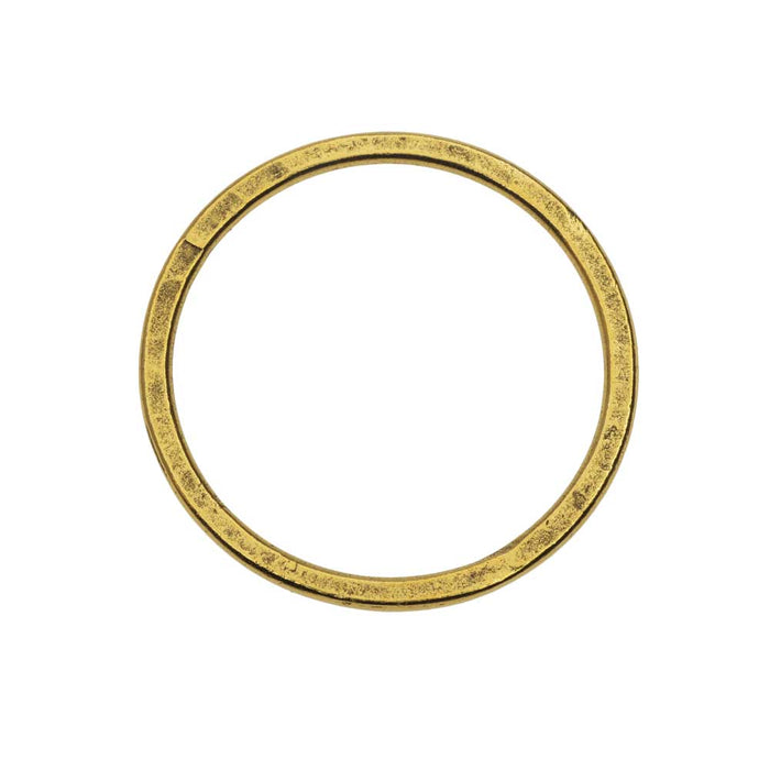 Open Frame Pendant, Flat Round Hoop 34.5mm, Antiqued Gold, by Nunn Design (1 Piece)