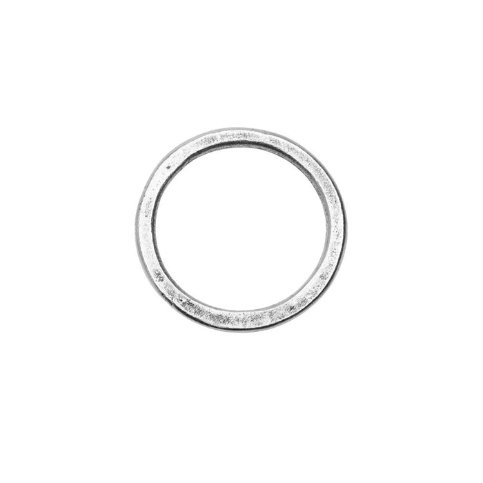 Open Frame Pendant, Flat Round Hoop 23.5mm, Antiqued Silver, by Nunn Design (1 Piece)