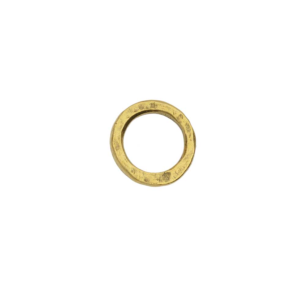 Open Frame Pendant, Flat Round Hoop 15.5mm, Antiqued Gold by Nunn Design