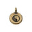 TierraCast Pewter Charm, Round Yin Yang Symbol 16.5x11.5mm, 1 Piece, Brass Oxide Finish