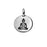 TierraCast Pewter Charm, Round Buddha Silhouette 16.5x11.5mm, Antiqued Silver Plated (1 Piece)